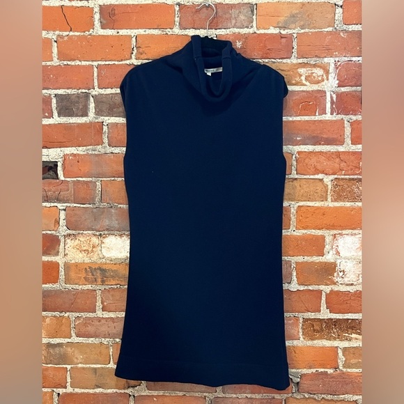 Hache Italy Wool Cashmere Blend Navy Blue Turtleneck Sweater Dress size IT44 US8 - Picture 1 of 4